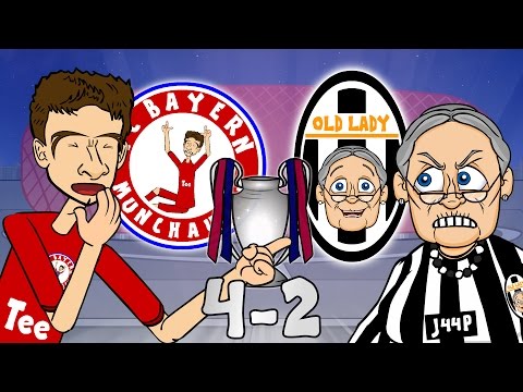 BAYERN MUNICH vs JUVENTUS 4-2 (UEFA Champions League 2016 Cartoon Parody Goals Highlights)