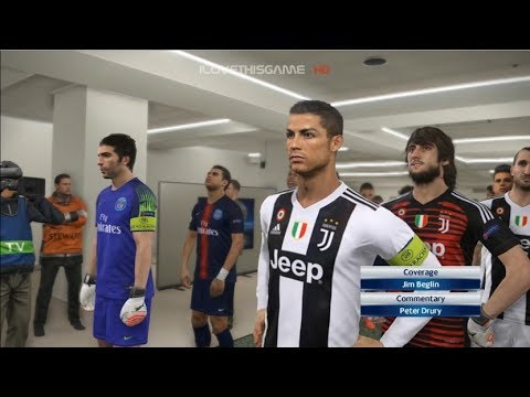 Juventus vs PSG I Ronaldo and Buffon Debut I PES 2018 Gameplay