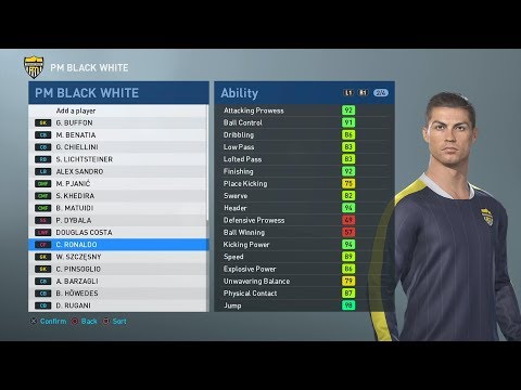 PES 2019 – Juventus Face and Player Ratings