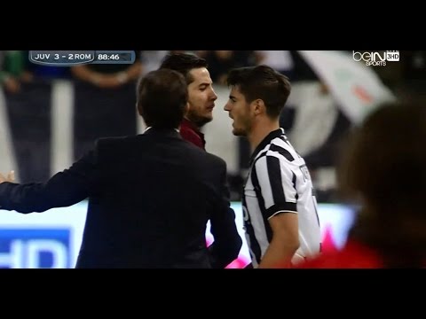 Juventus 3-2 Roma Red Card Manolas Morata HD 5/10/2014 Serie A