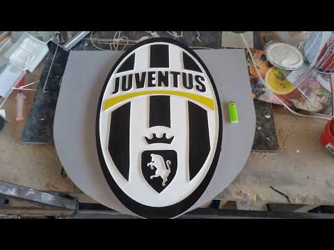 The making of JUVENTUS logo with CNC