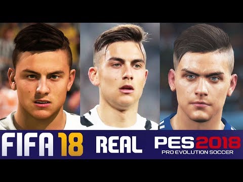 FIFA 18 vs PES 2018 Juventus Face Comparison (Dybala, Buffon, Matuidi + more)