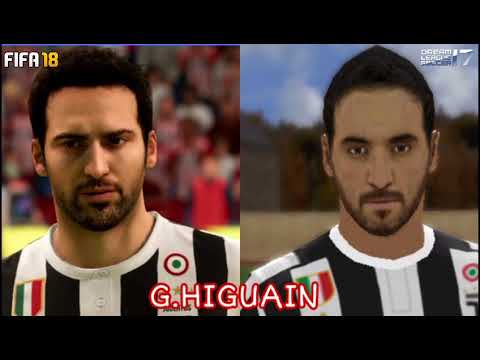 FIFA 18 vs Dream League Soccer 2017 | Juventus | Face comparison