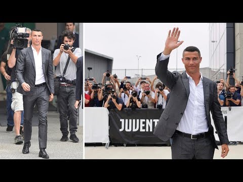 Cristiano Ronaldo arrive at Juventus Stadium Allianz for medical and official unveiling