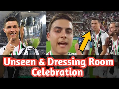 Cristiano & Juventus Players Unseen & Dressing Room Celebration After Win The Supercoppa Cup.