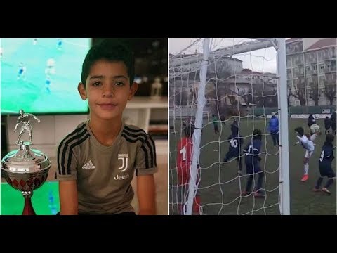 Cristiano Ronaldo Jr's performances for Juventus U9 before trophy picture on Instagram