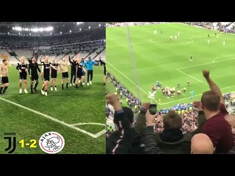 Ajax Players & Fans Celebrating Together Juventus Vs Ajax 1-2 UEFA CHAMPIONS LEAGUE 2019