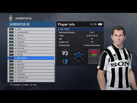 PES 2017 Classic Juventus Squad (Preview of Faces)