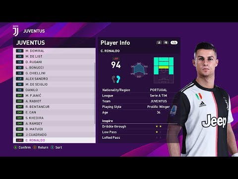 JUVENTUS Players Faces & Ratings PES 2020