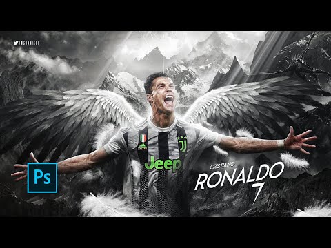 Photoshop manipulation | Cristiano Ronaldo Wallpaper (Juventus FC) 2019/20 | Speed art