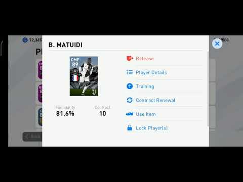 Club selection juventus/B.Matuidi featured player max level training/full stats/PES mobile 2020