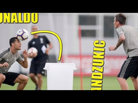 Cristiano Ronaldo and juventus players training for game vs Sassuolo 2018